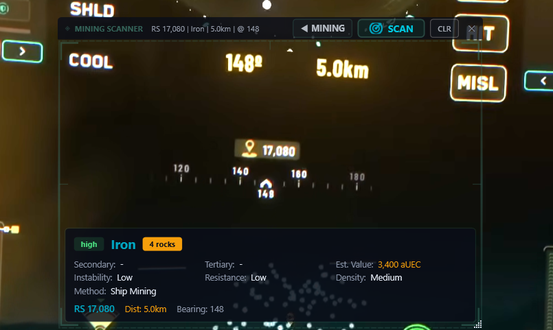 SC DataHub Mining Scanner Overlay — in-game material identification from RS values