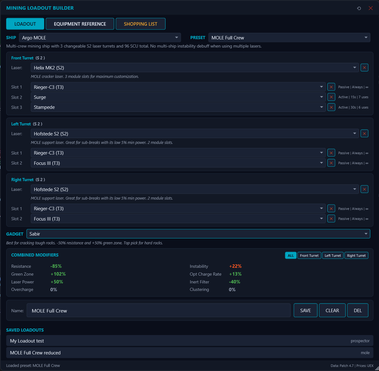 Mining Loadout Builder